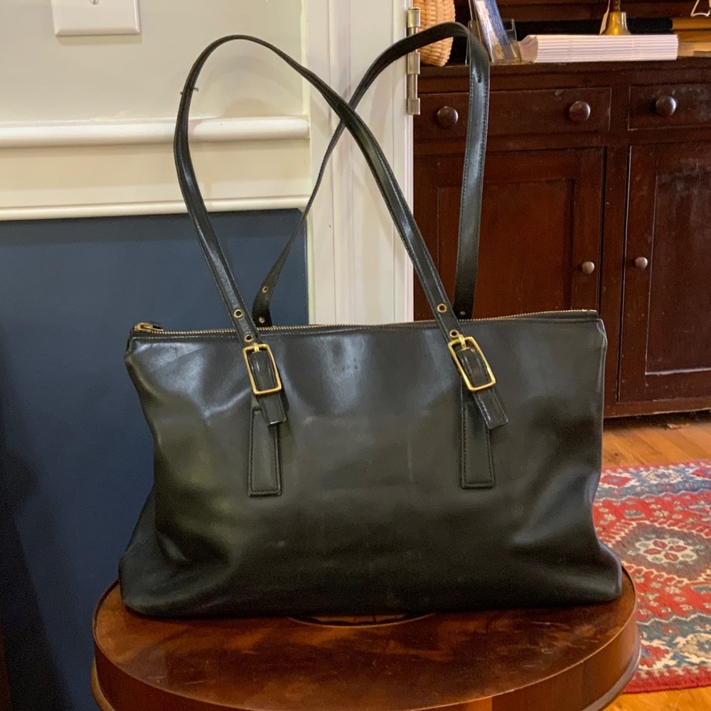 Coach Black Leather Tote Bag